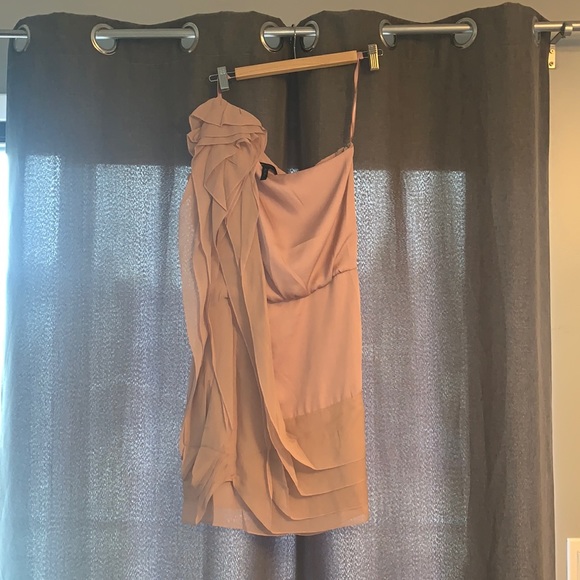 Pale pink, one shoulder BCBG dress - Picture 2 of 4